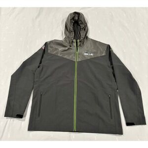 Nike Seattle Seahawks NFL Onfield Apparel Full Zip Jacket Mens XXL Grey Neon